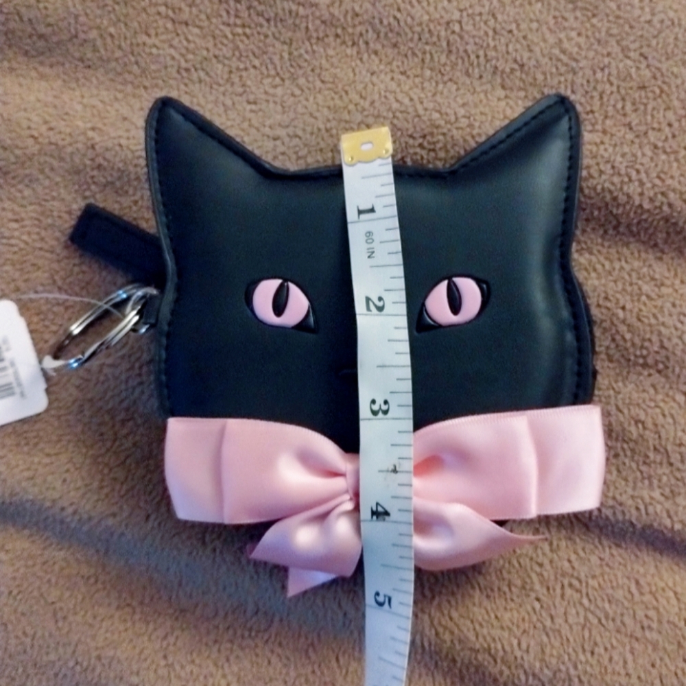 Bath & Body Works Halloween Collection Black Cat Mini Purse with Pink Bow - Picture 6 of 6